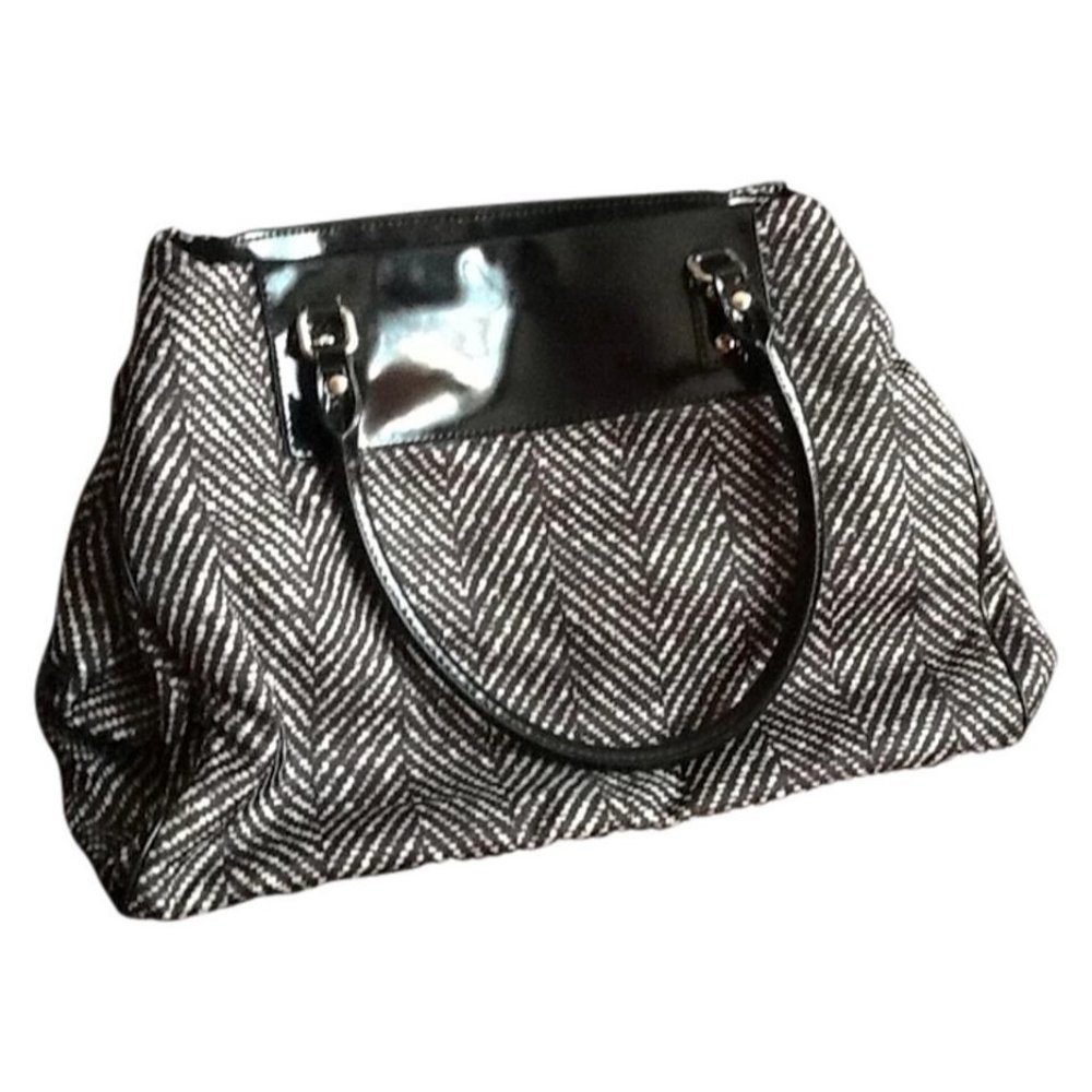 Kate Spade Black Herringbone Nylon Tote
